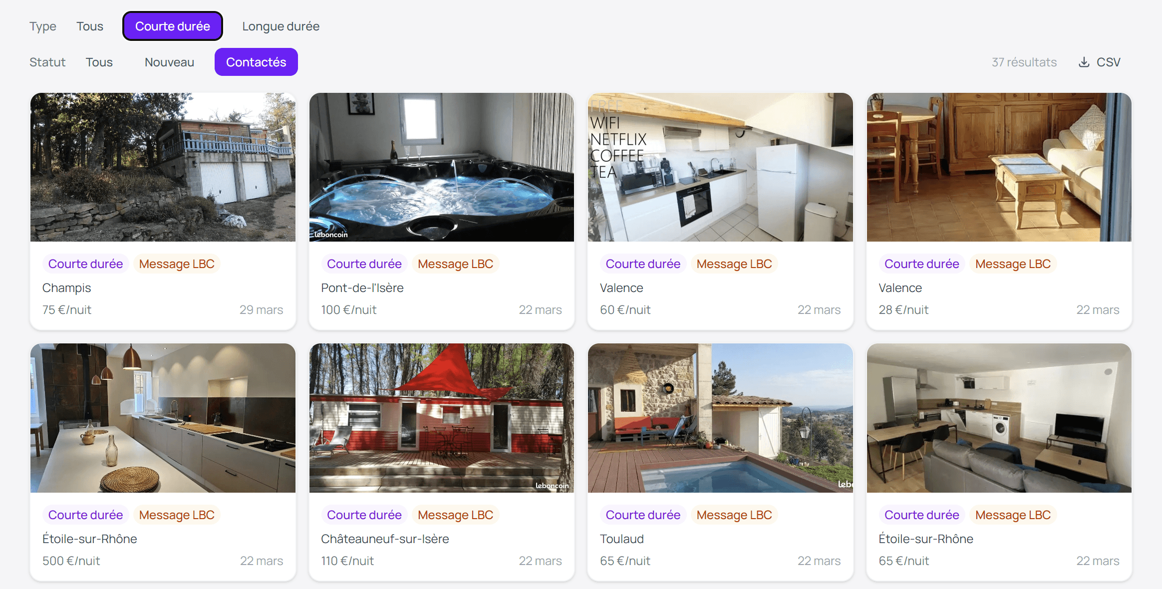 Dashboard Medusly — tableau de bord de prospection
